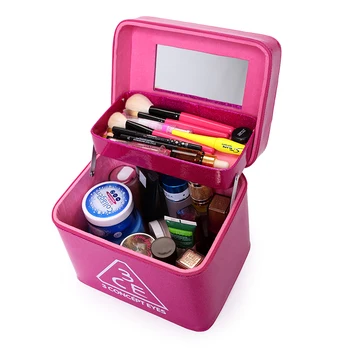 

2017 New Fashion Women Luxury PU Leather Cosmetic Bag Large Capacity Multifunctional Makeup Bag Portable Storage Bag