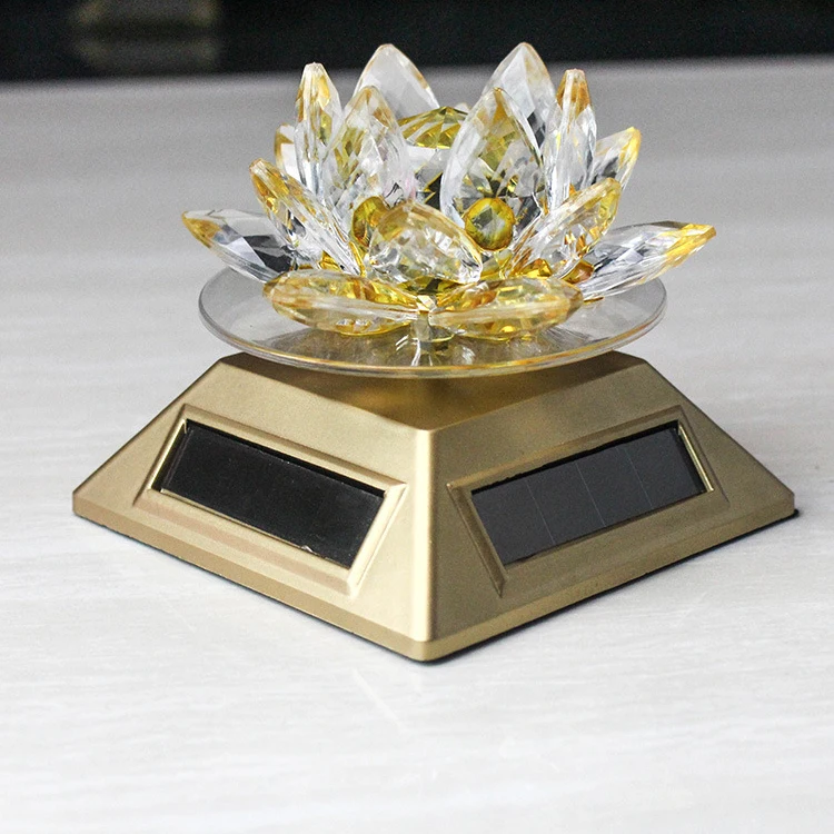Feng Shui Crystal Glass Lotus Flower Solar Energy 360 Rotating Lotus Home Decor W2131 Home Decor Events Home Decoration Pieceshome Decor Palm Trees Aliexpress