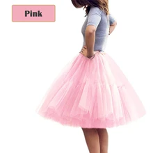 5 Layers Women Skirt A Line Tulle Tutu Skirts Party Princess Ballet Skirt Solid Color Knee Length High Waist Skirts Ball Gown