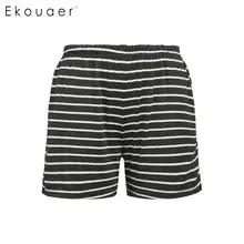 Ekouaer женские штаны для сна мягкая одежда для сна летние резинка на талии полосатые свободные шорты пижамы женский домашний костюм короткие штаны s-xxl