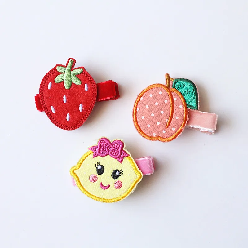 

18pcs/lot Shining Glitter Fruit Shape Kids Hairpin Modish Girls Strawberry Hair Clip Girls Watermelon Hair Grip Lemon Headwear