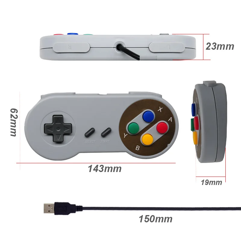 Проводной игровой USB контроллер в стиле ретро для геймпада SNES пк Windows 7/8/10 джойстик