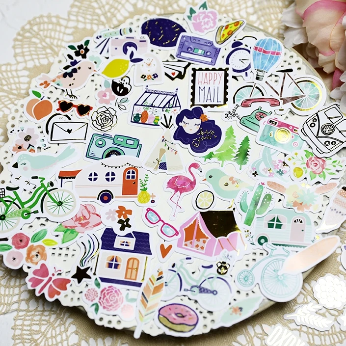 66 шт. Happy Mail Paper Cardstock высечки наклейки для DIY скрапбукинга/фотоальбома украшения