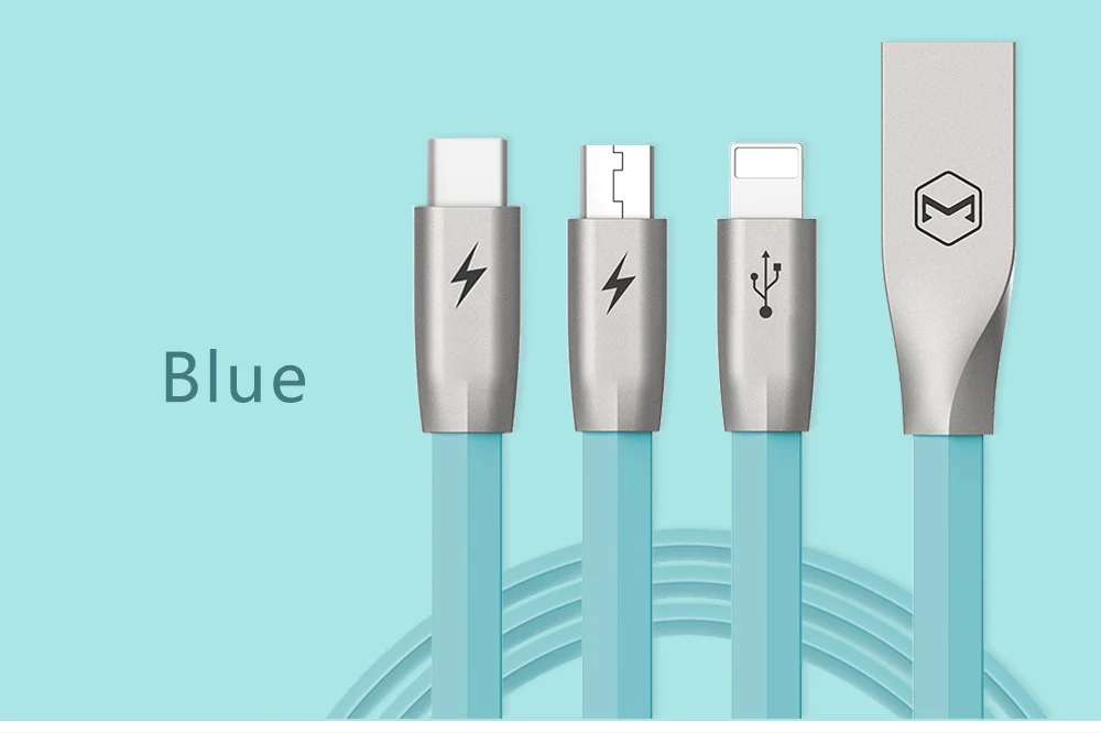 Mcdodo 3 в 1 кабель для передачи данных для Lightning Micro usb type-C зарядный кабель для синхронизации данных для iPhone IOS Android мобильный телефонный шнур