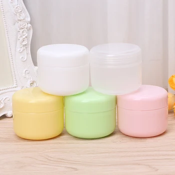 

50g/100g Plastic Cosmetic Travel Empty Jars Pots Makeup Cream Lip Balm Container 5Colors