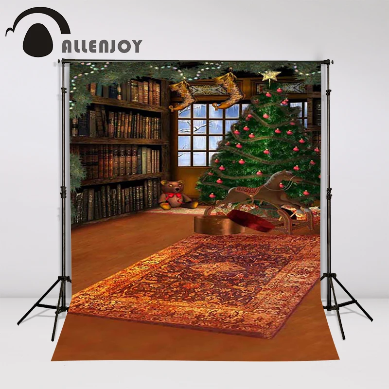 عيد الميلاد خلفية التصوير Allenjoy السجاد شجرة عيد الميلاد خزانة دمية دب خلفية التصوير استوديو كاميرا كاميرا فوتوغرافية