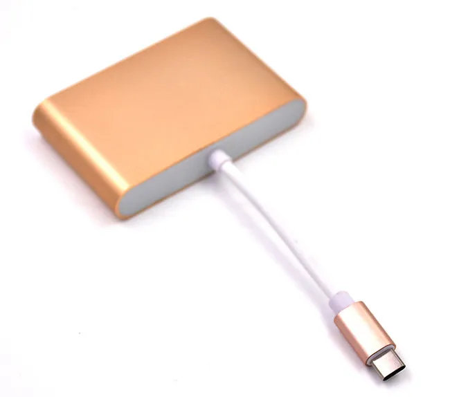 "E ZHOU" EZTC007 USB 3,1 тип-c к VGA+ HDMI+ 3,5 мм аудио интерфейс конвертер
