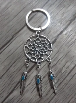

20Pcs Dream catcher Fashion DIY Keychain 25mm Key Ring Dream Catcher Enamel feather Charms Keyring Decorative Bag Gift D285