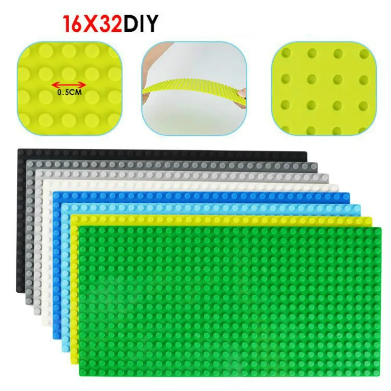 

16*32 Dots Base Plate for Small Bricks 10 Colors Baseplate Board DIY Building Blocks Toy For Children Compatible with legoing