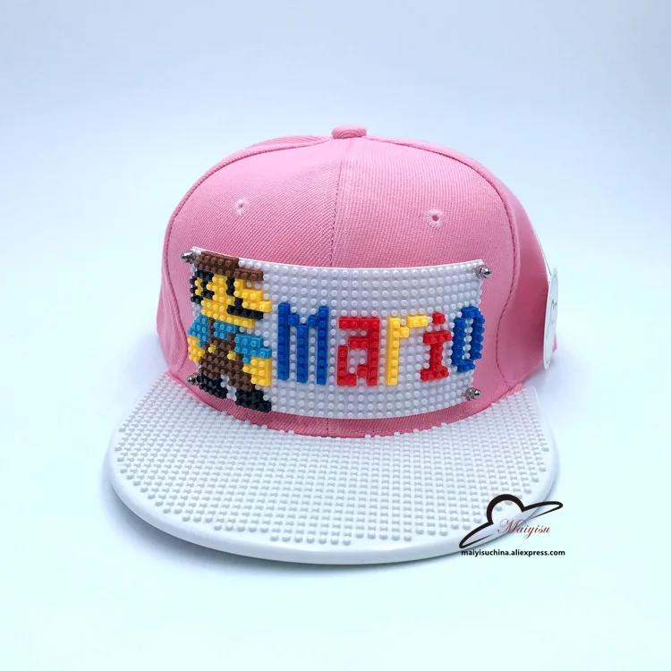 Супер Марио Мозаики DIY открытый хип-хоп стрит тенденции моды ручной gorras Регулируемые Мужчины Женщины Snapback Hat Черный Бейсбол Кепки - Цвет: 12