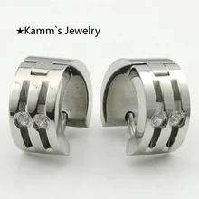 Серьги-клипсы Huggie из нержавеющей стали со стразами модные высококачественные мужские женские серебряные ювелирные изделия KE034