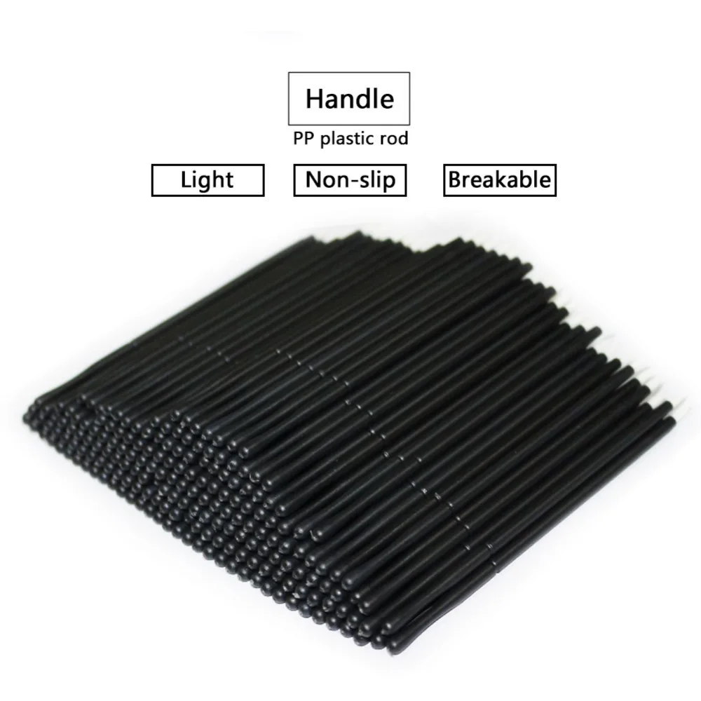 100pcs/pack Disposable Eyeliner Brush Applicator Eyeliner Comb Makeup Brushes Individual Line Removing Swab Micro