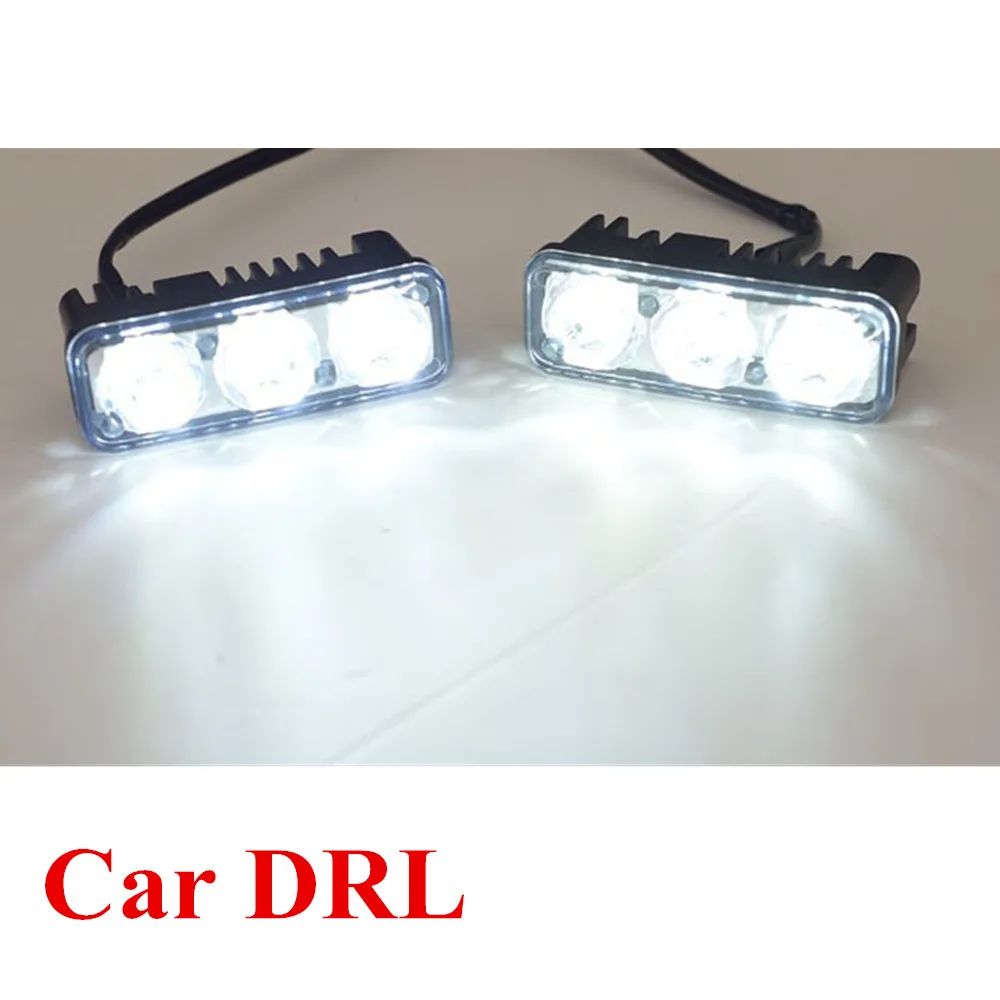 new high power 2PCS/ SET 6 LED 9W Universal car light source waterproof