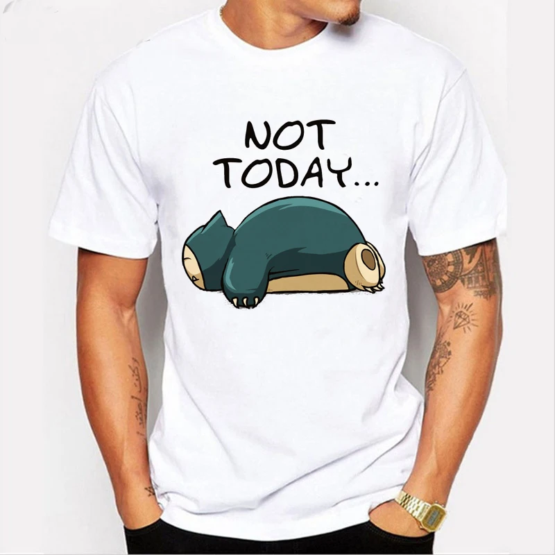 

Pokemon Crossover Zelda Poke Ocarina T Shirt Not Today Letter Design T-shirt 2019 Funny Japanese Game Men T-shirt L1-R-34