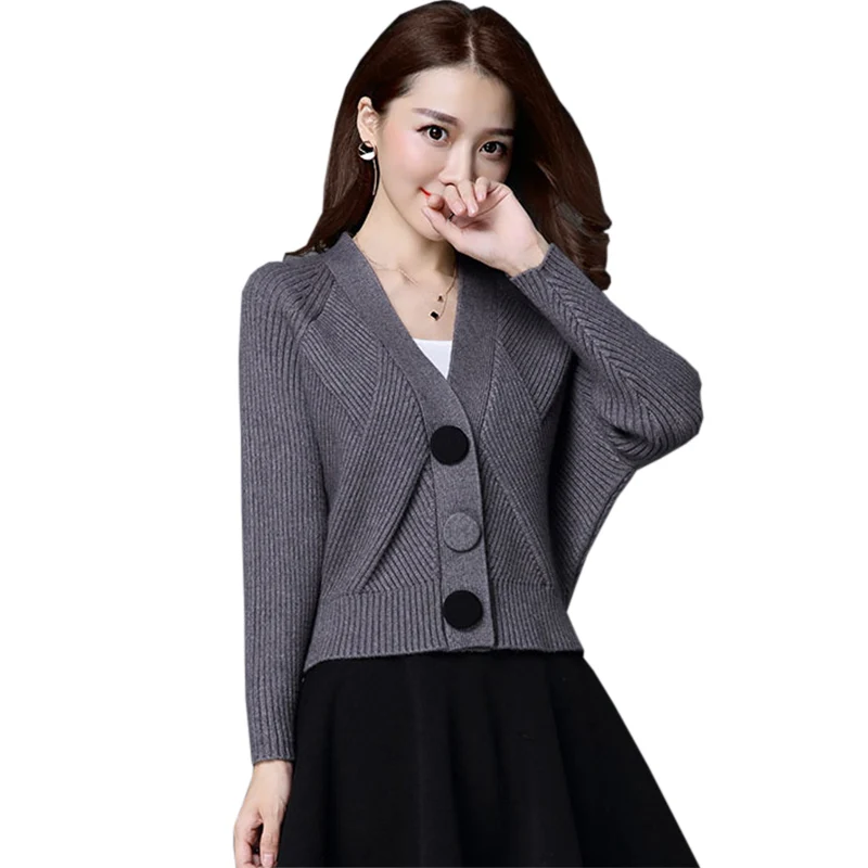

New Spring Autumn Knit Cardigans Women Short Loose Long Sleeve V-Neck Sweaters Female Outwear Coat Cardigans Sweaters RE0241