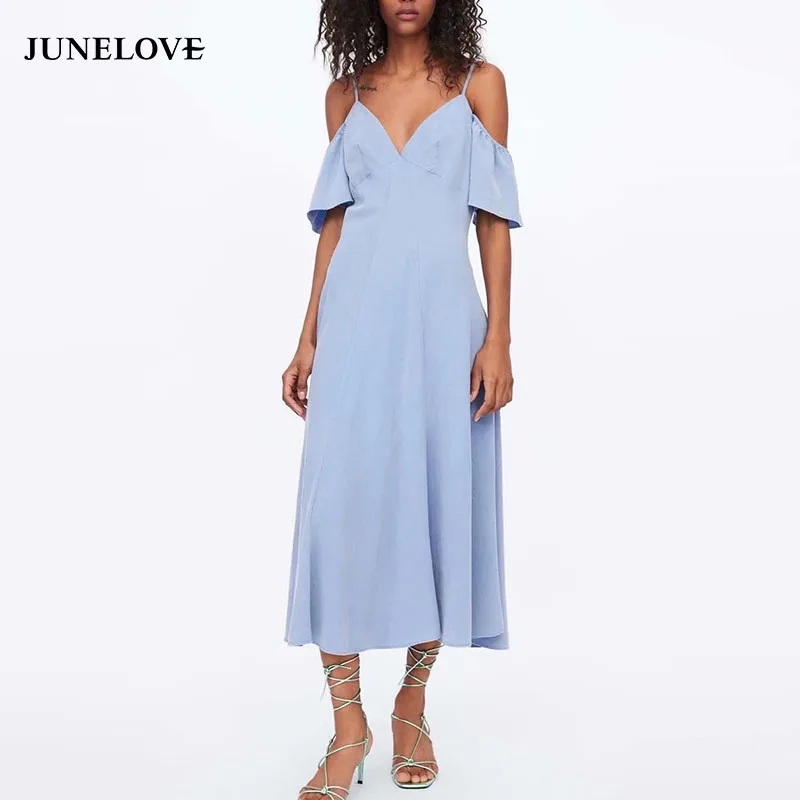 Женское платье с открытой спиной JuneLove винтажное длинное открытыми плечами
