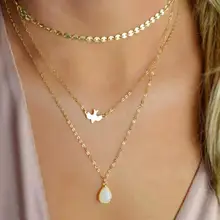 Трендовое многослойное ожерелье с пайетками набор женских аксессуаров Многоярусное ожерелье ювелирные изделия в стиле минимализма женский Bijoux Femme Bijoux