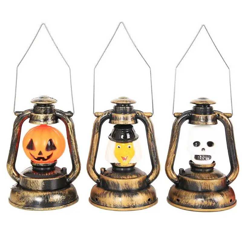 Ретро Хэллоуин ручной Фонари ночник звук Портативный декоративные лампы излучать свет и сделать звук Праздник лампы
