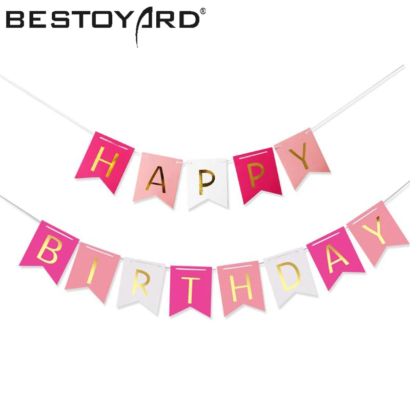 us 2 8 48 off colorful happy birthday banner party flags letters shaped bell garland flags for kids children party supplies decorations in banners happy bday banners