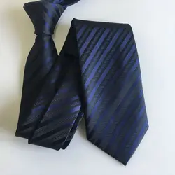 Мода 8 см Дизайн галстуки формальные стильный синий полосатый галстук вечерние жаккардовые ткани Gravatas для взрослых