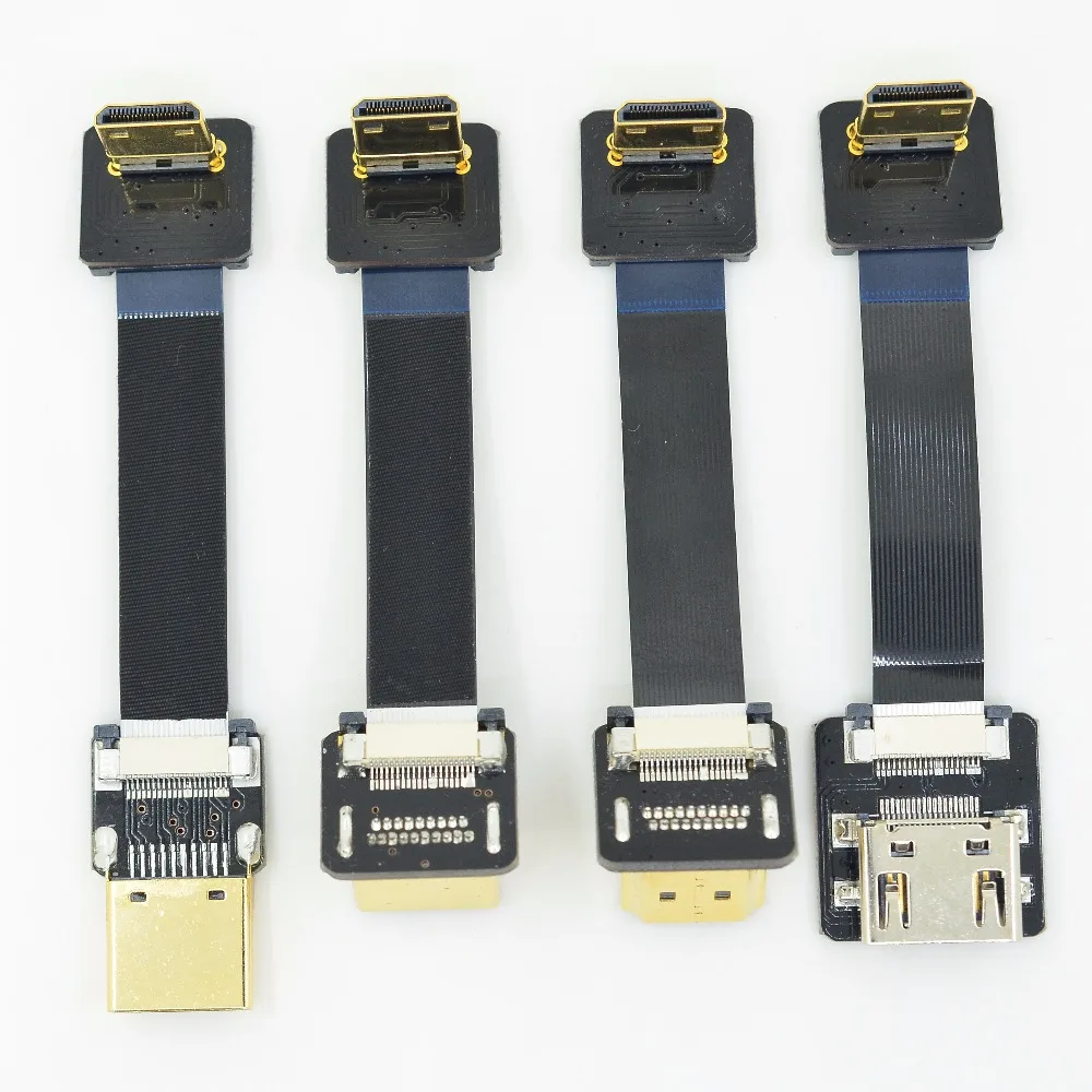 MiniHDMI вверх под углом FPC Mini HDMI C Тип HDMI Тип мужской женский FPV HDTV плоский кабель для Multicopter аэрофотосъемки C2-A