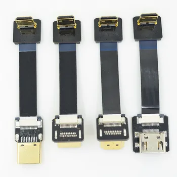 

MiniHDMI Up Angled FPC Mini HDMI C Type to HDMI A Type Male Female FPV HDTV Flat Cable for Multicopter Aerial Photography C2-A
