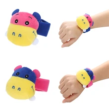 1pcs Cartoon Animal Baby Toy Infant Cute Plush Handbells Soft Hand Wrist Strap Rattles Kid Developmental Toy