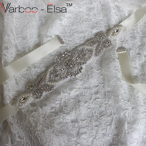 Свадебный пояс с жемчугом и стразами, свадебный пояс, 12 цветов, галстук высокого качества, свадебные ленты с кристаллами, Vestidos De Novia - Цвет: Слоновая кость