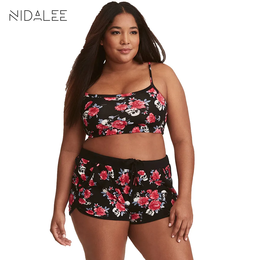 

2019 new boxer shorts bikini set women's swimwear plus size bikini push up swimsuits big cup swimming suits beach wear