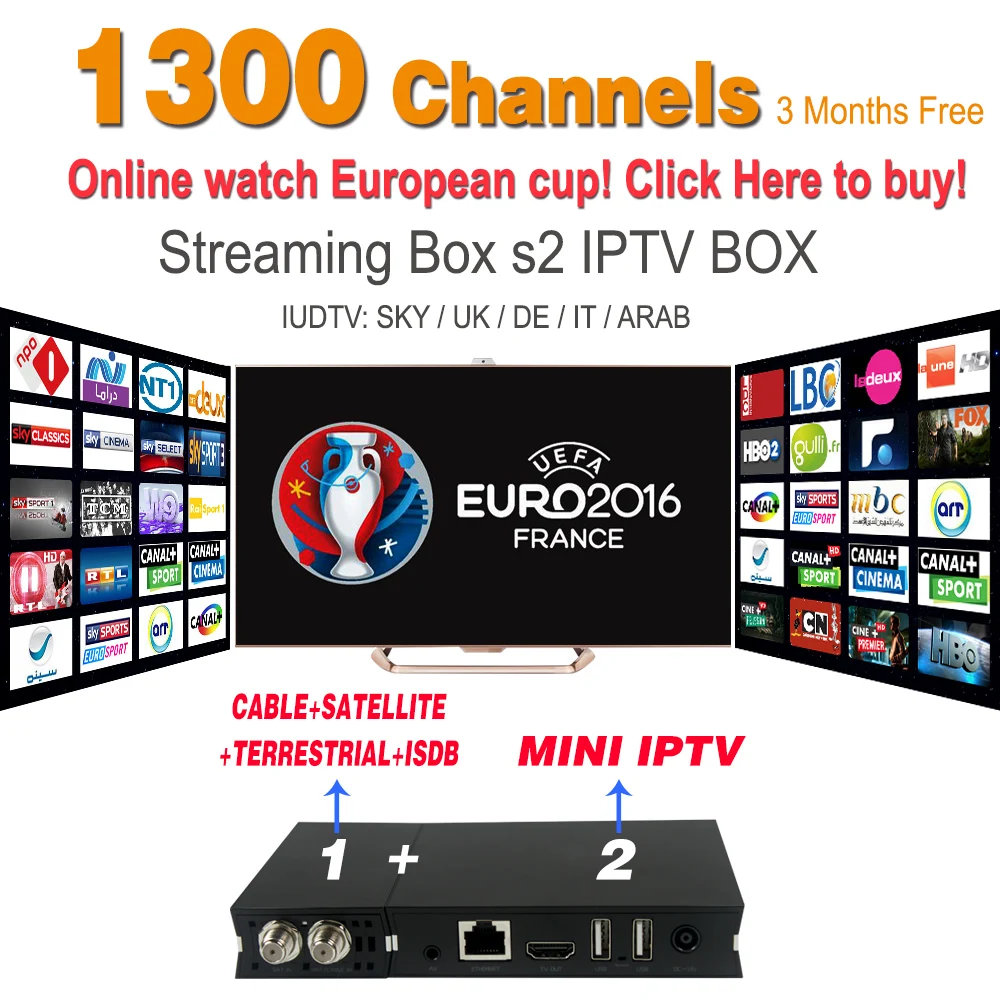  Streaming IPTV Box DVB-S2 Support 10 Server 1300 Sky French European IPTV Account Live Sky IPTV Box Better Than Mag 250 Mag 254 