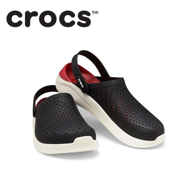 

CROCS LiteRide Clog Outdoor Sports Sandals for Men Beach Sandals Women Black Red Light Footwear Soft Crocs-shoes