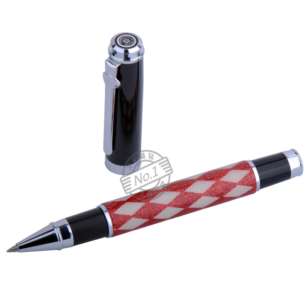 

Duke Prince William Series Luxury Writing Stationery 0.7mm Metal Rollerball Pen with Original Case Silver Clip Ballpoint Pens