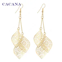 Какана длинные висячие серьги с 3 же полыми листьями для женщин бижутерия Лидер продаж No. A95 A96