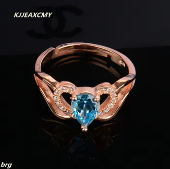 

KJJEAXCMY Fine jewelry Fine Natural Topaz ring 925 sterling silver plated rose gold sterling