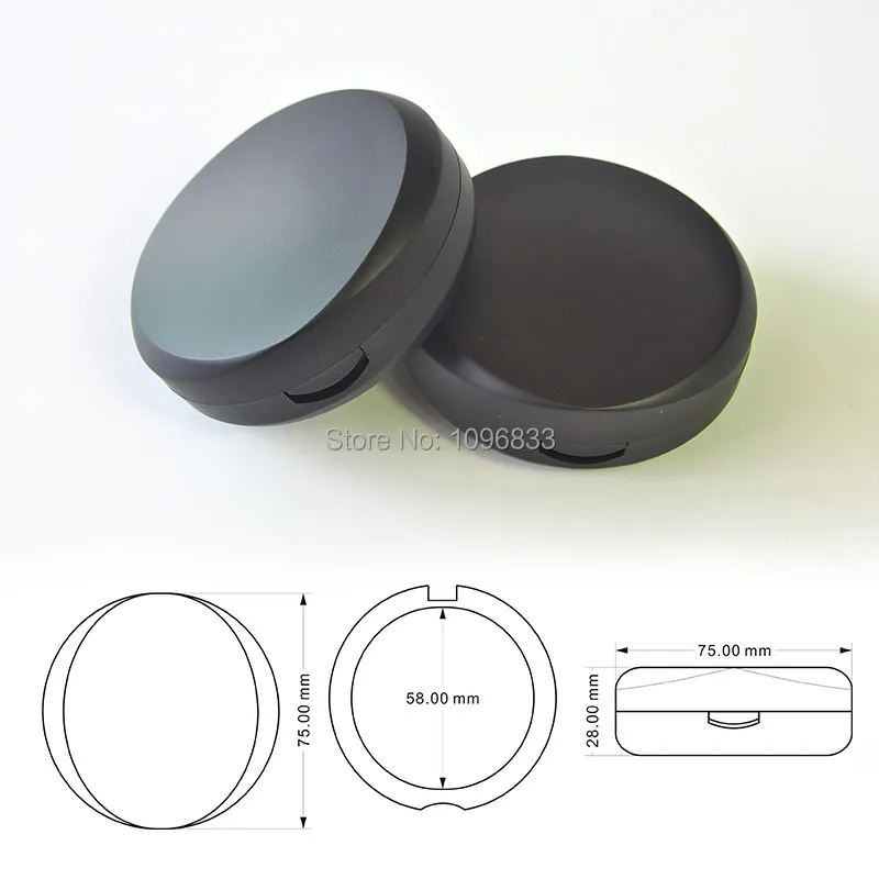 3 слоя Черная Косметическая Румяна компактные сковорода диаметром. 58 мм Make-up порошок случае сухой и влажный порошок двойного назначения Box