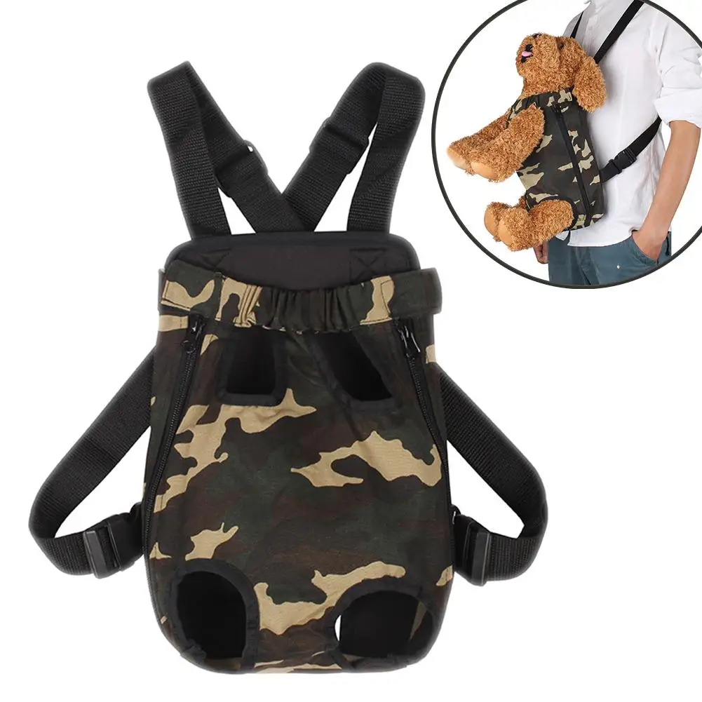 Камуфляжный рюкзак для собак, дышащий холщовый рюкзак для домашних животных, сумка для груди, четырехногий стиль, походный нагрудный рюкзак для маленьких собак, кошек 20E