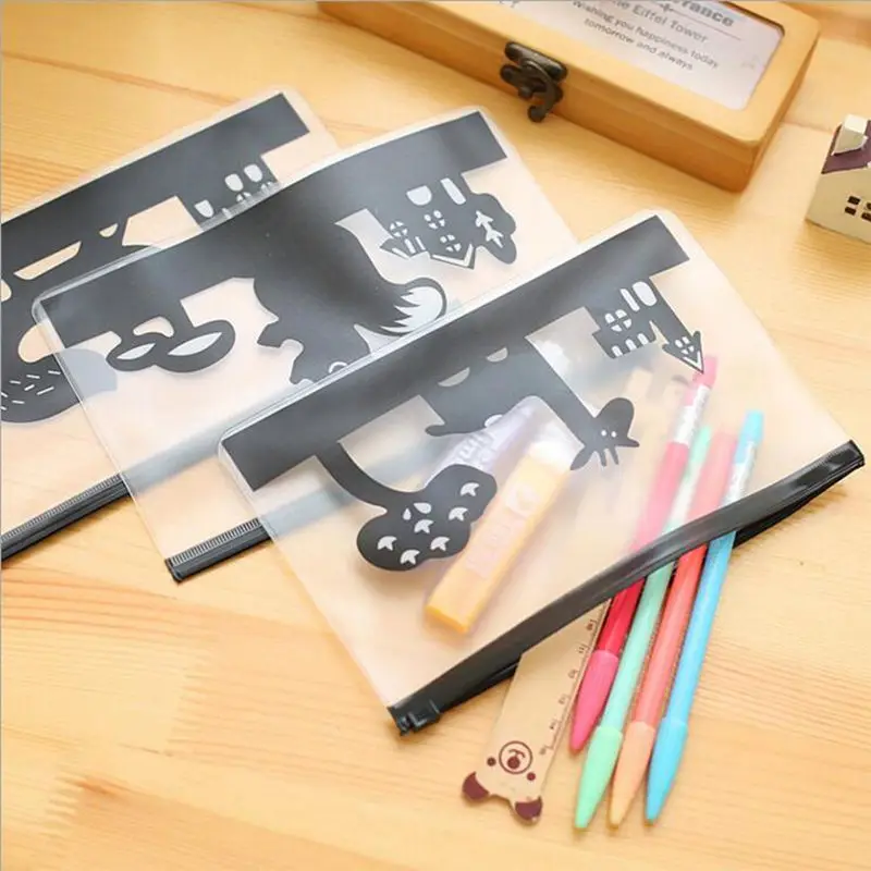 الحيوان شفافة التجميل أكياس السفر لطيف الكرتون تجميل ضد الماء حقيبة يد الإبداعية قدرة كبيرة تشكل حقيبة Neceser