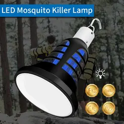 Электронный Anti Mosquito Убийца лампы 2 в 1 USB E27 Светодиодная лампа Camp ловушка Zapper ночник анти насекомых ошибки отпугиватель 5 В 110 В 220 В