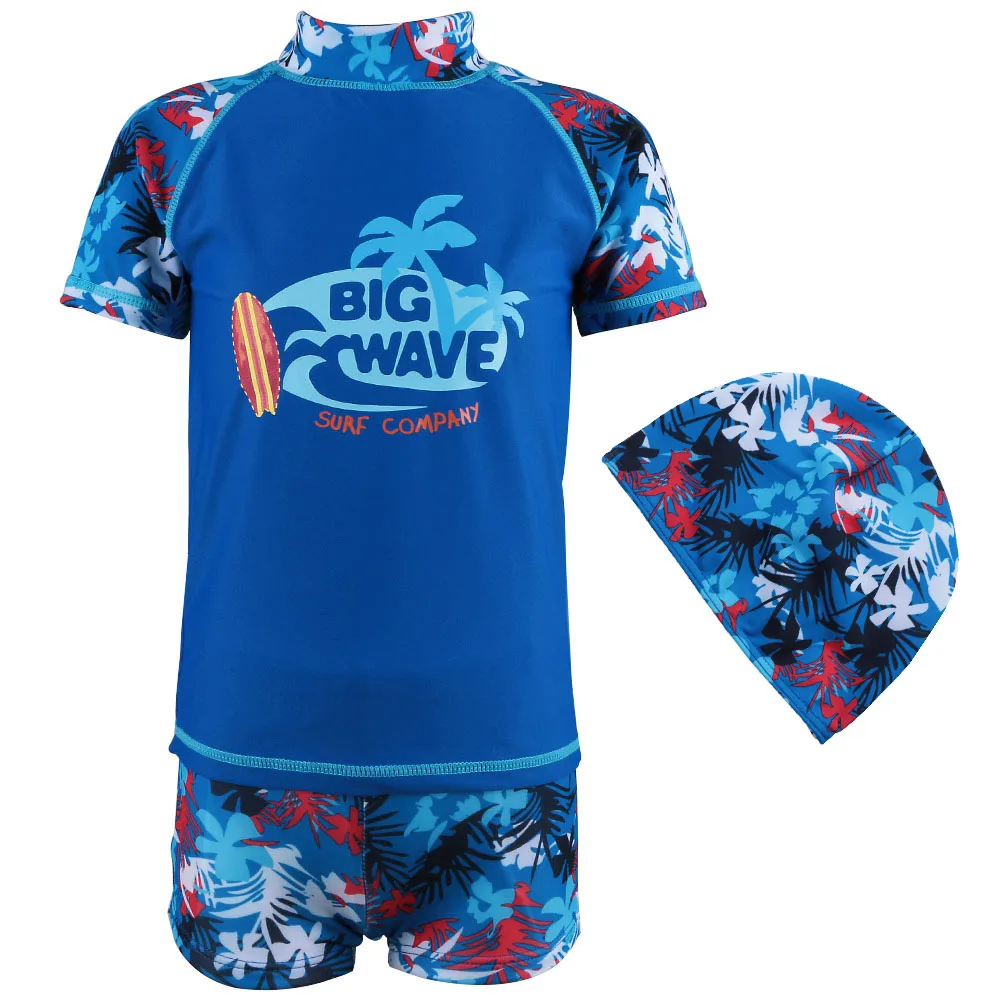 

BAOHULU 2017 Short Top+Shorts 3Pcs Set Boys UV Protection Swimsuit(UPF50+)Swimsuit Beach Surf Clothing for 1-7Y with Hat