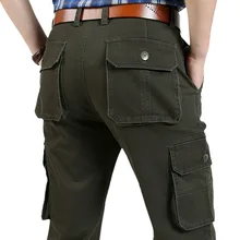 Новое поступление, осенние мужские брюки, военные, повседневные, средняя талия, брюки карго, мужские, много карманов, полная длина, мужские брюки, хлопок, тактические брюки