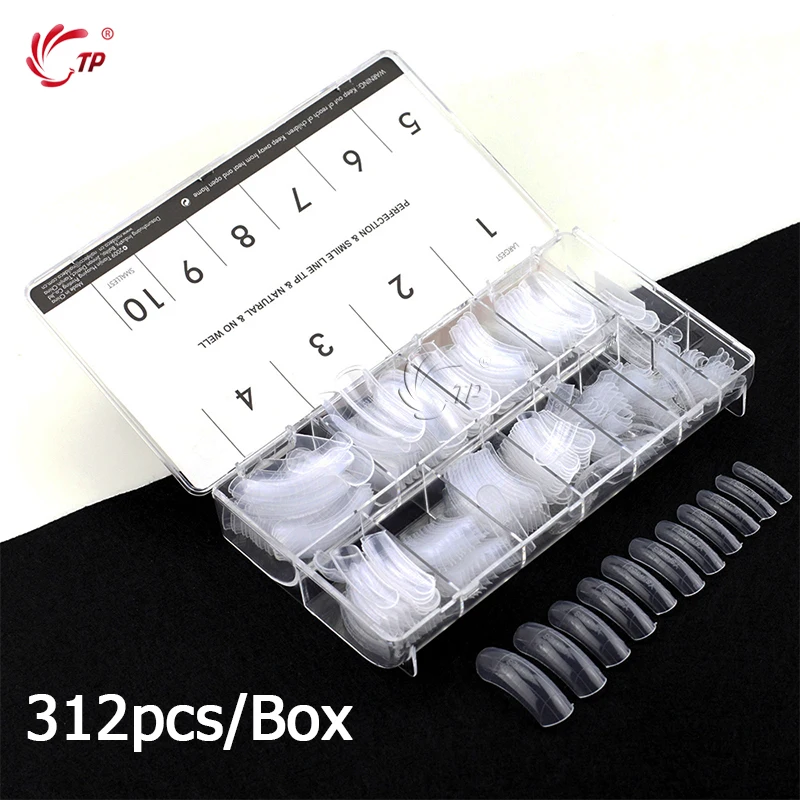 

TP 312pcs/Box Fake Nails Molds Dual Form False Nail Clear Transparent Nail Art Tips Acrylic Gel Easy Form For UV &Poly Gel