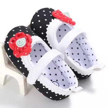 

Summer Flower Lovely Infantsborn Girl Princess Shoes Polka Dot Flower Lovely Shoes For 0-18 Month Baby