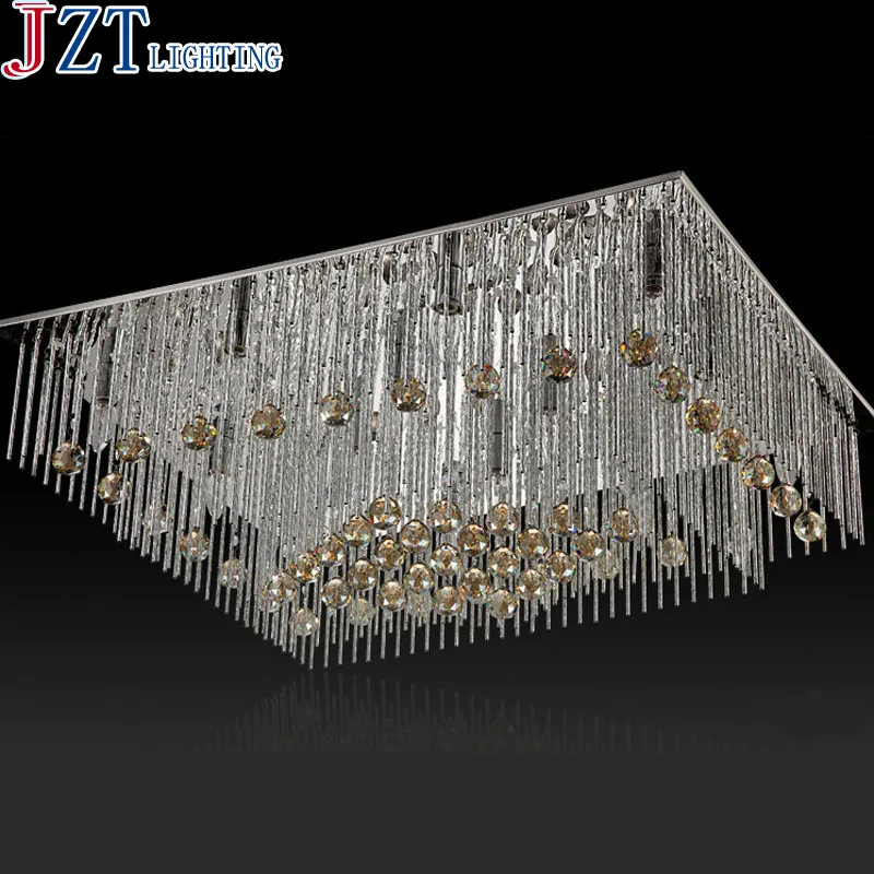 M Modern Concise Led-deckenleuchte Kristall Lampe L95 * W70cm E14 * 16 Gewicht 20 kg Rechteckige Kristall Wohnzimmer Esszimmer Hetel Licht