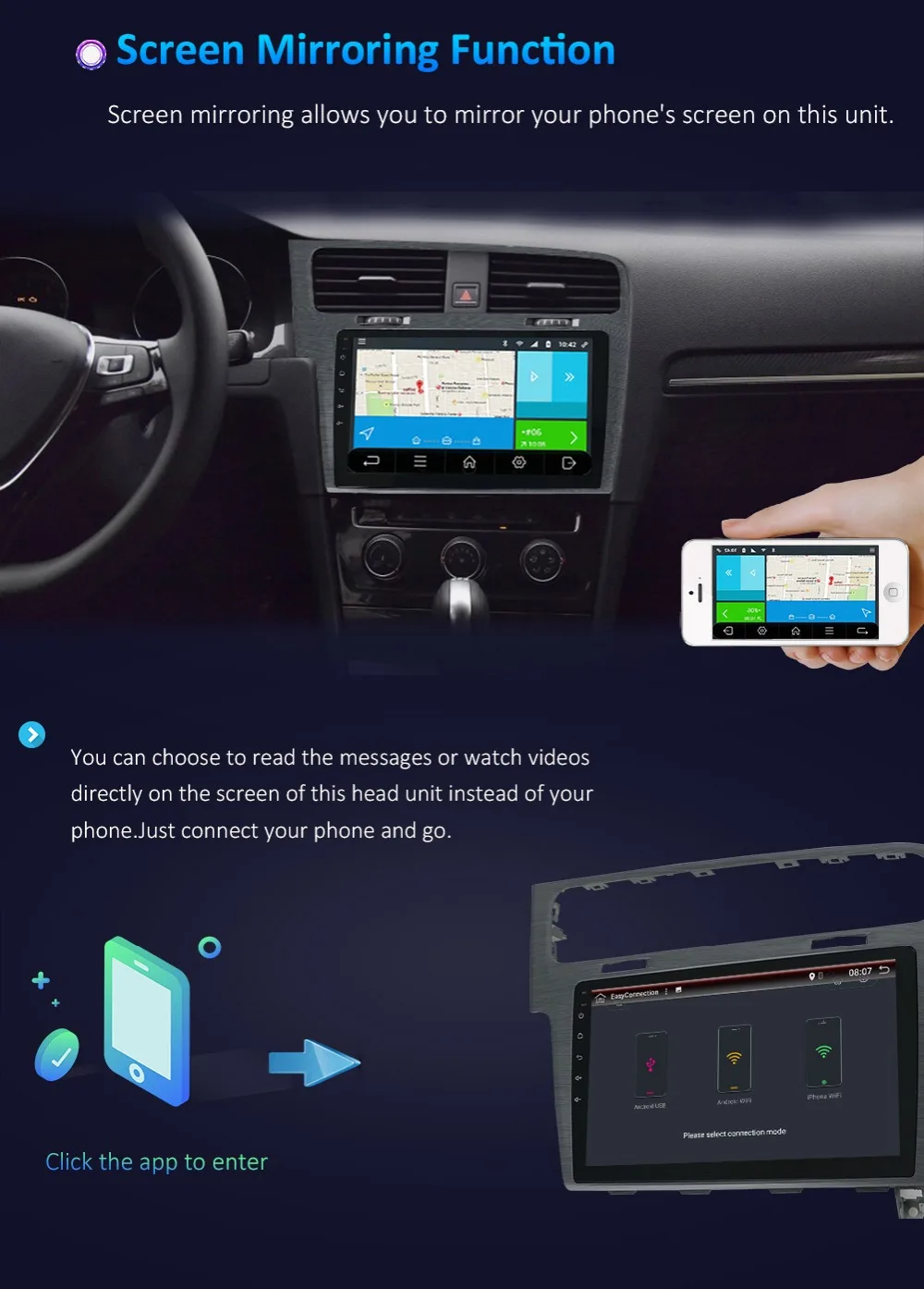 Best Bosion 2 din For Volkswagen golf 7 2013 Android 9 Autoradio Car Multimedia Player GPS Navigation Head Unit with wifi BT RDS USB 6