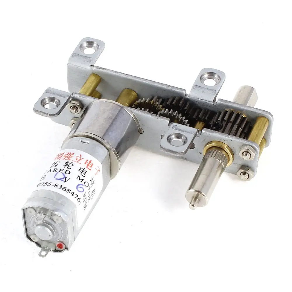 

UXCELL DC 12V 6RPM 6mm D Shaped Shaft Cylinder Electric Geared Box Speed Reduce Motor Hot Sale