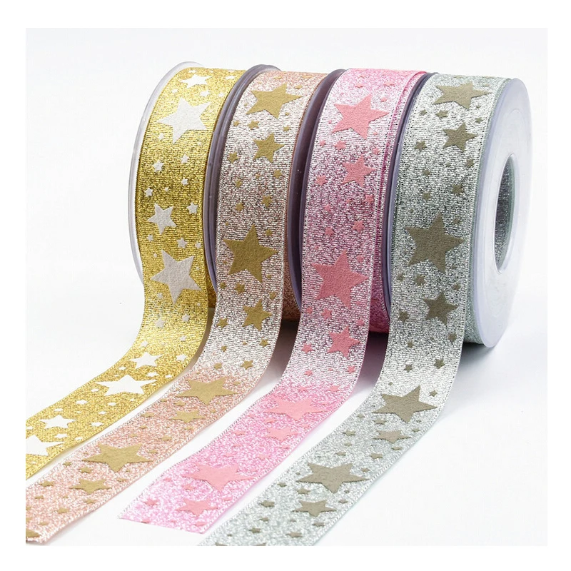 

CCINEE 10Meter Pentagram Christmas Ribbon For DIY Handmade Christmas Decoration Transparent Ribbon