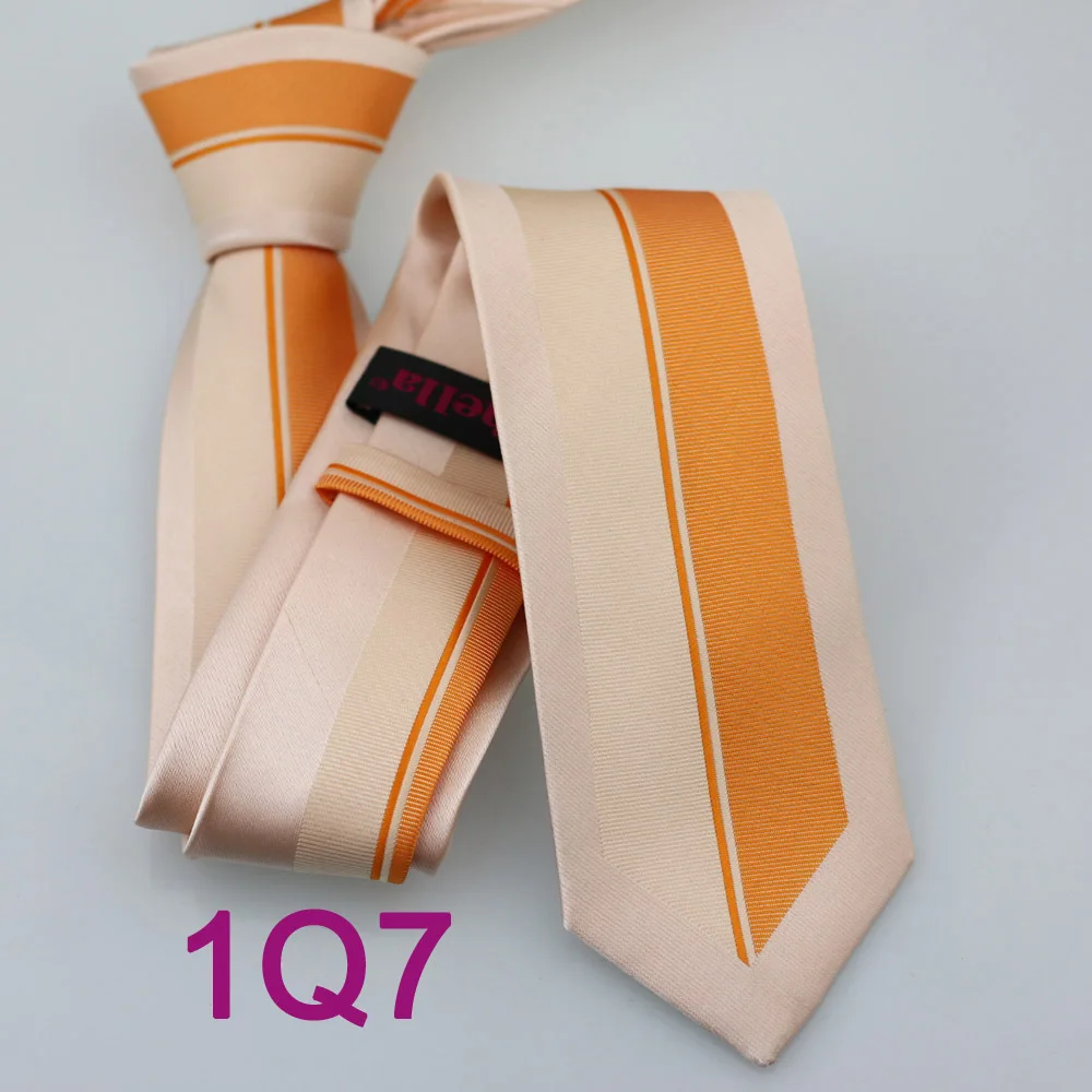 YIBEI coahella галстуки мужские обтягивающие галстук дизайн границы светло желтый/оранжевый контрастные полоски микрофибры галстук модный тонкий галстук