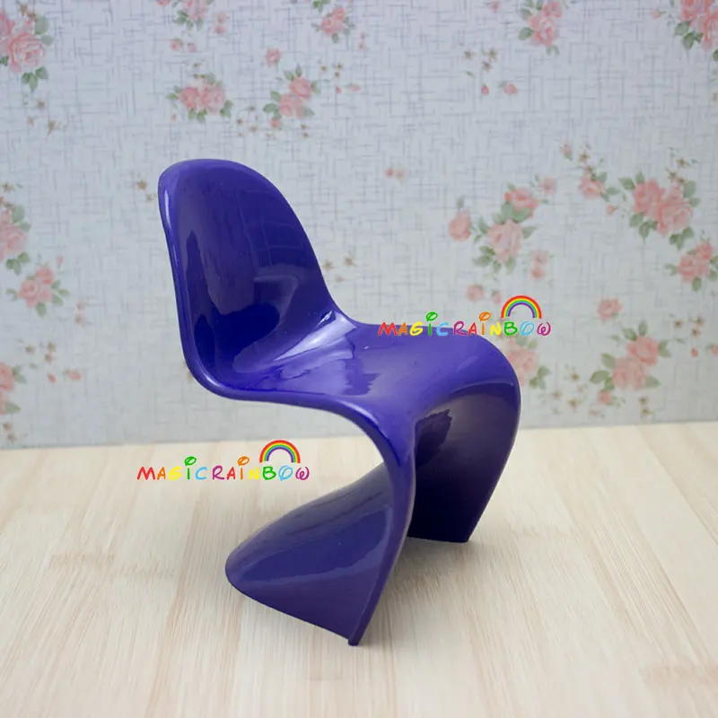 Dolls Plastic Chair Panton Model For Barbie Blythe Dollhouse Miniature 1:6 Furniture Pretend Play