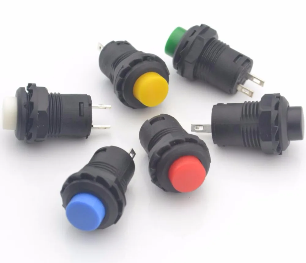 

12mm Self Return momentary push button switch Red Yellow Black Blue Green