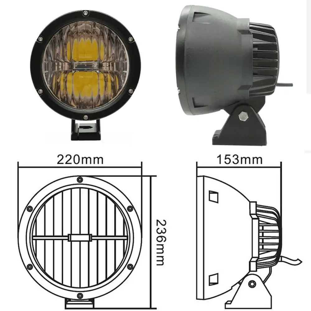 50W Spot Led Work Driving Light 12V 24V Off-road Round Cannon Light for 4X4 4WD ATV UTV Truck Pickup Spot Beam SUV Boat Offroad lamp (2)